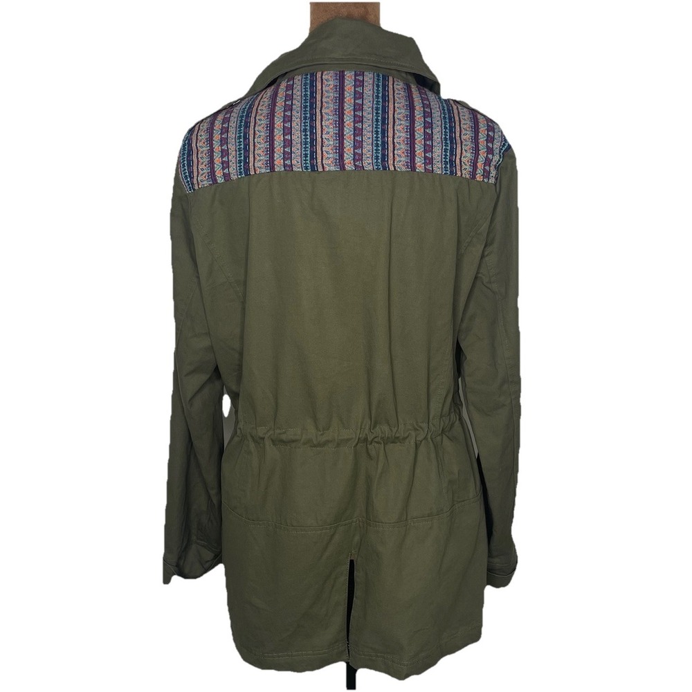 Crescent Anorak Jacket Military Cargo Jacket Olive Size L Embroidered Cotton NWT - Picture 2 of 13